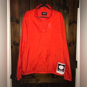 FULL SEND Nylon Quarter Zip Orange Jacket Black Label Size Large